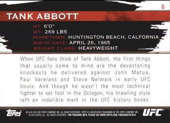 2010 Topps UFC Knockout - Silver #6 Tank Abbott Back