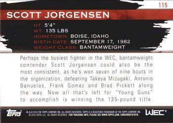 2010 Topps UFC Knockout - Silver #115 Scott Jorgensen Back