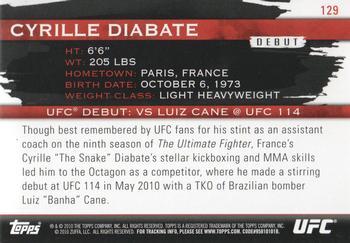 2010 Topps UFC Knockout - Silver #129 Cyrille Diabate Back