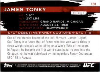 2010 Topps UFC Knockout - Green #150 James Toney Back
