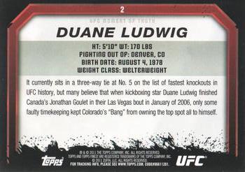 2011 Topps UFC Moment of Truth - Gold #2 Duane Ludwig Back