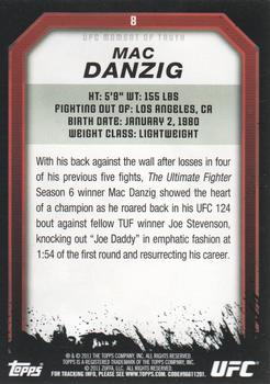 2011 Topps UFC Moment of Truth - Gold #8 Mac Danzig Back
