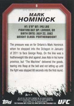 2011 Topps UFC Moment of Truth - Gold #9 Mark Hominick Back