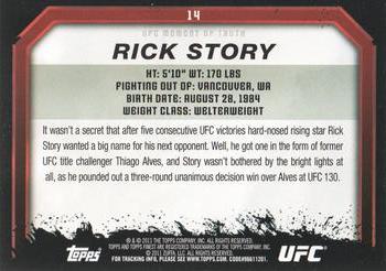 2011 Topps UFC Moment of Truth - Gold #14 Rick Story Back