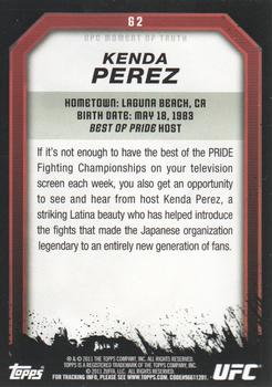 2011 Topps UFC Moment of Truth - Gold #62 Kenda Perez Back