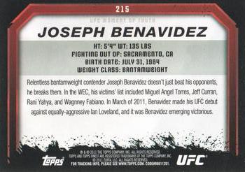2011 Topps UFC Moment of Truth - Gold #215 Joseph Benavidez Back