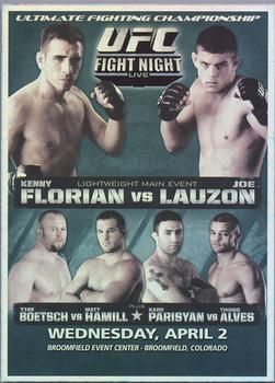 2011 Topps UFC Moment of Truth - Fight Poster Review #FPR-UFN13 UFN 13 Florian vs. Lauzon Front