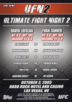 2011 Topps UFC Moment of Truth - Fight Poster Review #FPR-UFN2 UFN 2 Ultimate Fight Night 2 Back