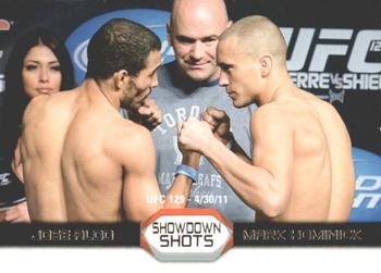 2011 Topps UFC Moment of Truth - Showdown Shots Duals #SS-AH Jose Aldo / Mark Hominick Front