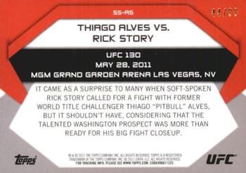 2011 Topps UFC Moment of Truth - Showdown Shots Duals Onyx #SS-AS Thiago Alves / Rick Story Back