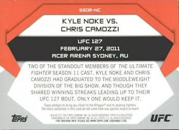 2011 Topps UFC Moment of Truth - Showdown Shots Dual Relics #SSDR-NC Kyle Noke / Chris Camozzi Back
