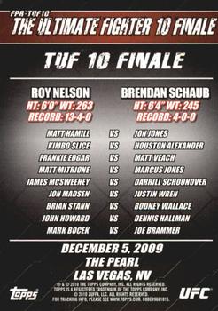 2010 Topps UFC - Fight Poster Review #FPR-TUF10 The Ultimate Fighter 10 Finale / Matt Hamill / Jon Jones / Kimbo Slice / Houston Alexander Back