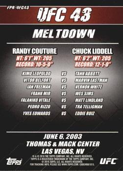 2010 Topps UFC - Fight Poster Review #FPR-UFC43 UFC 43 / Chuck Liddell / Randy Couture / Ken Shamrock / Frank Mir / Tank Abbott / Kimo Leopoldo / Vitor Belfort Back