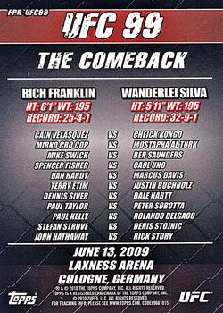 2010 Topps UFC - Fight Poster Review #FPR-UFC99 UFC 99 / Rich Franklin / Wanderlei Silva / Cain Velasquez / Cheick Kongo Back