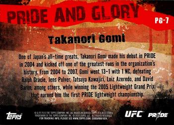 2010 Topps UFC - Pride and Glory #PG-7 Takanori Gomi Back