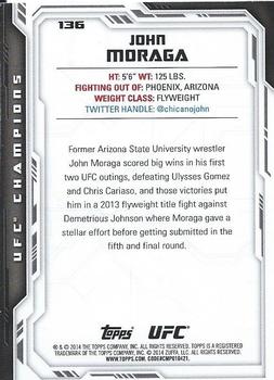 2014 Topps UFC Champions #136 John Moraga Back