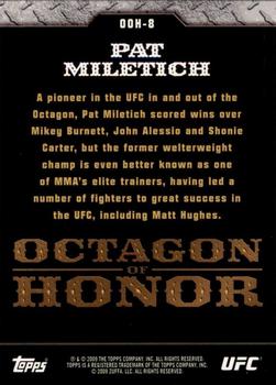 2009 Topps UFC Round 2 - Octagon Of Honor #OOH8 Pat Miletich Back