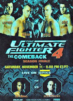 2009 Topps UFC Round 2 - Fight Poster #FPR-TUF4 The Ultimate Fighter 4 : The Comeback Front