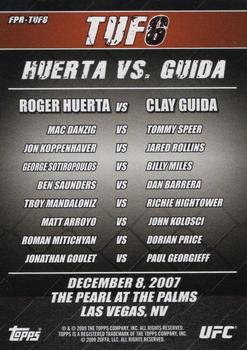 2009 Topps UFC Round 2 - Fight Poster #TUF6 The Ultimate Fighter 6: Team Hughes vs. Team Serra Back