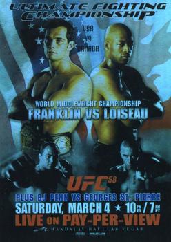 2009 Topps UFC Round 2 - Fight Poster #UFC58 UFC 58: USA vs. Canada Front
