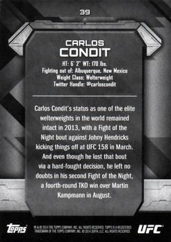 2014 Topps UFC Knockout - Gold #39 Carlos Condit Back