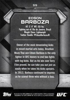 2014 Topps UFC Knockout - Gold #59 Edson Barboza Back