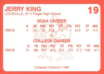 1989-90 Collegiate Collection Louisville Cardinals #19 Jerry King Back