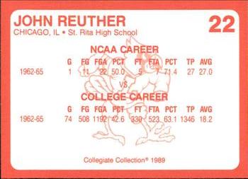 1989-90 Collegiate Collection Louisville Cardinals #22 John Reuther Back