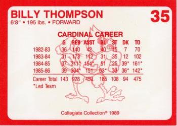 1989-90 Collegiate Collection Louisville Cardinals #35 Billy Thompson Back