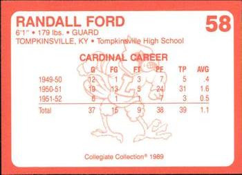 1989-90 Collegiate Collection Louisville Cardinals #58 Randall Ford Back