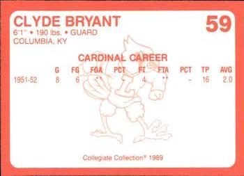 1989-90 Collegiate Collection Louisville Cardinals #59 Clyde Bryant Back