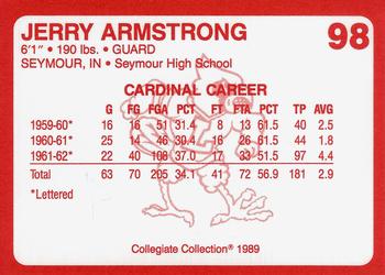 1989-90 Collegiate Collection Louisville Cardinals #98 Jerry Armstrong Back