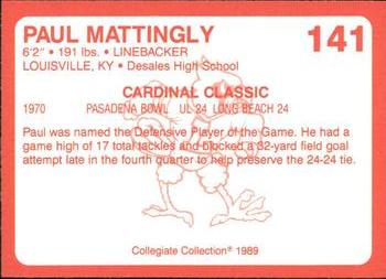 1989-90 Collegiate Collection Louisville Cardinals #141 Paul Mattingly Back
