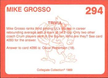 1989-90 Collegiate Collection Louisville Cardinals #294 Mike Grosso Back