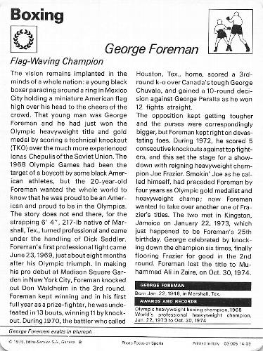 1977-79 Sportscaster Series 14 #14-03 George Foreman Back