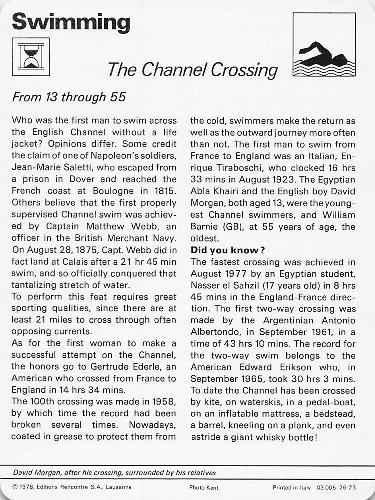 1977-79 Sportscaster Series 26 #26-23 The Channel Crossing Back