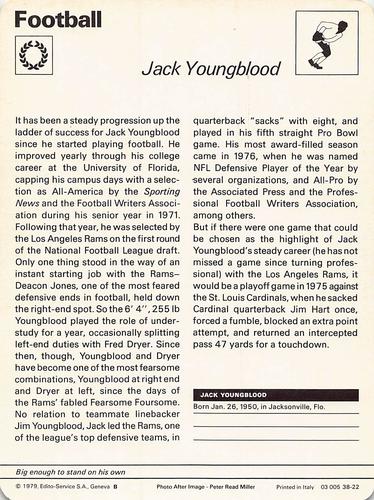 1977-79 Sportscaster Series 38 #38-22 Jack Youngblood Back