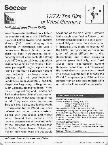 1977-79 Sportscaster Series 49 #49-05 1972: The Rise of West Germany Back