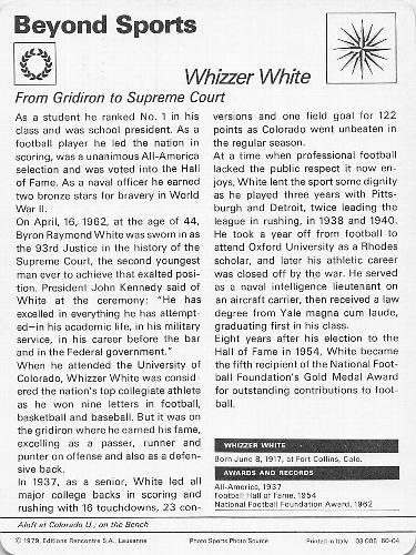 1977-79 Sportscaster Series 60 #60-04 Whizzer White Back