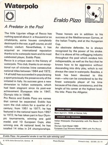 1977-79 Sportscaster Series 65 #65-19 Eraldo Pizzo Back