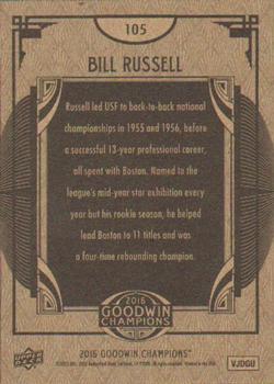 2015 Upper Deck Goodwin Champions #105 Bill Russell Back