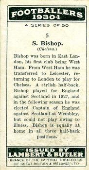 1931 Lambert & Butler Footballers 1930-1 #5 Syd Bishop Back