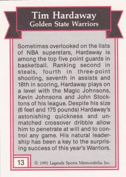 1991 Legends Sports Memorabilia #13 Tim Hardaway Back
