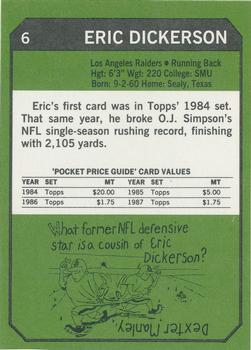 1993 SCD Sports Card Pocket Price Guide #6 Eric Dickerson Back