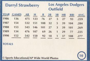 1991 Sports Educational Magazine #10 Darryl Strawberry Back