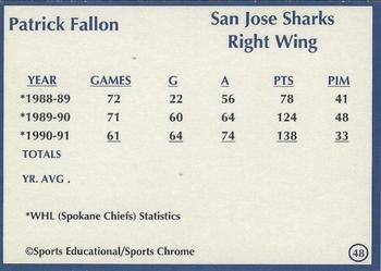 1991 Sports Educational Magazine #48 Pat Falloon Back