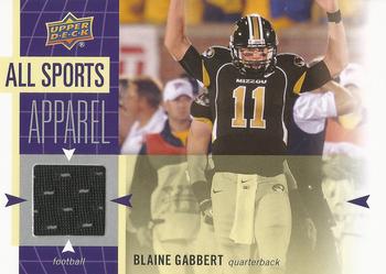2011 Upper Deck World of Sports - All Sports Apparel #AS-BG Blaine Gabbert Front