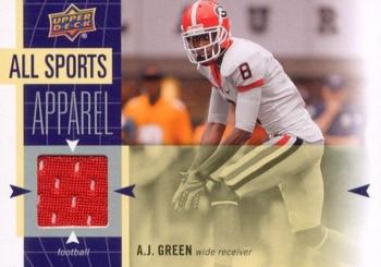 2011 Upper Deck World of Sports - All Sports Apparel #AS-AG A.J. Green Front