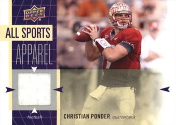 2011 Upper Deck World of Sports - All Sports Apparel #AS-PO Christian Ponder Front