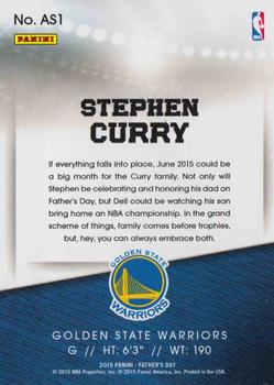 2015 Panini Father's Day - NBA All-Star Game Patch #AS1 Stephen Curry Back